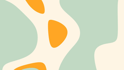 Abstract design with orange and green shapes suitable for backgrounds, posters, banners, and digital art projects with bold colors.
