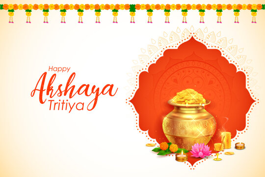 Happy Akshaya Tritiya religious festival of Hindu India celebration