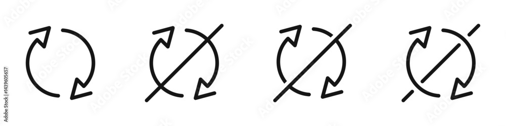 Poster rotation arrow icon set. refresh arrows. circle arrows rotating. refresh, reload, recycle, sign coll