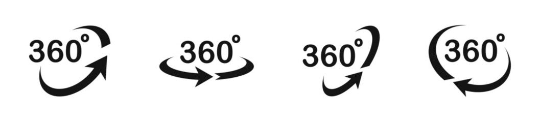 Rotation vector icons. 360 degree views vector icon collection. 360 degree rotation. EPS 10 © Jocelyn_Flores