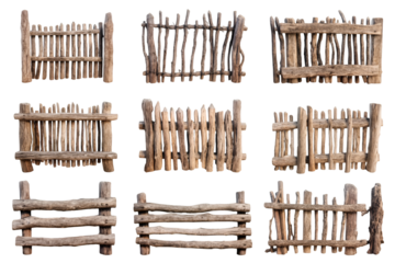 Rustic Wooden Fence Designs Collection for Rustic Decor and Game Assets