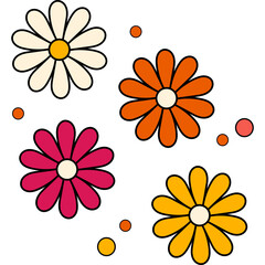 Retro Flowers Element
