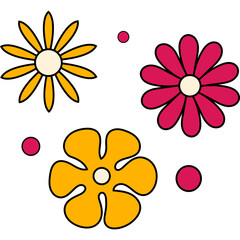 Retro Flowers Element