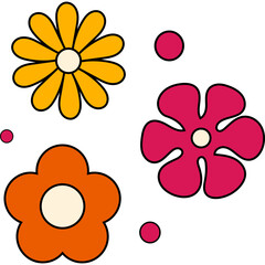 Retro Flowers Element