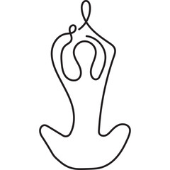 Yoga Pose Line Art