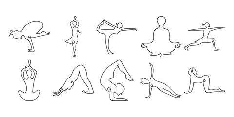 Obraz premium Yoga Pose Line Art