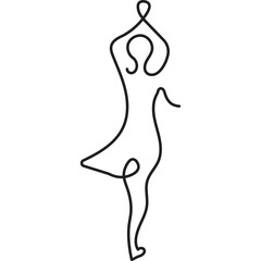 Yoga Pose Line Art