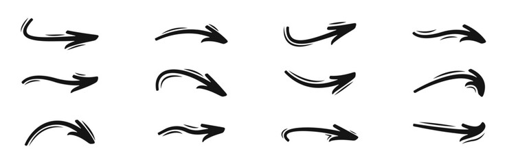 Vector arrow collection. Hand drawn arrows set. Vector doodle arrow icons. EPS 10