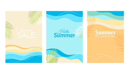 set of summer banners