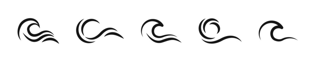Water waves. Water waves vector icons. EPS 10