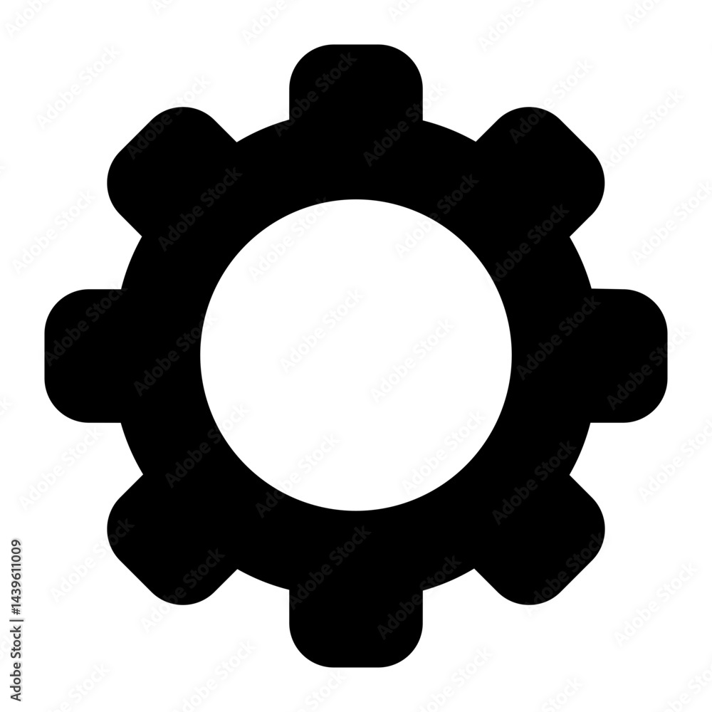 Wall mural a simple gear icon representing settings, suitable for app design or web development.