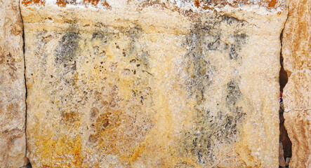 Rough Textured Stone Surface Closeup Brown And Yellow Color Concept