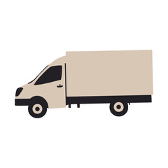 Simple White Delivery Truck Vector Illustration