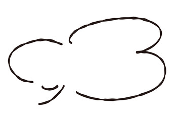 手描きのシンプルなゆるい白黒の吹き出し