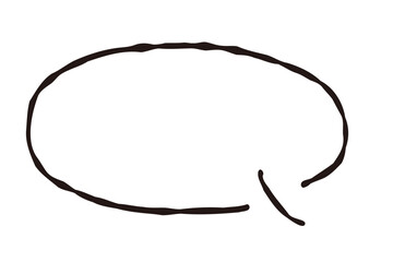 手描きのシンプルなゆるい白黒の吹き出し