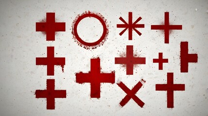 Fototapeta premium Red cross symbol, Grunge x mark, Vector cross sign,pure white background,Generative Ai 