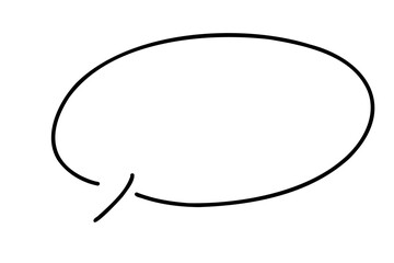 手描きのシンプルなゆるい黒一色の吹き出し