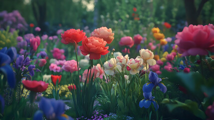 Vibrant Flower Garden in Full Bloom © smevg