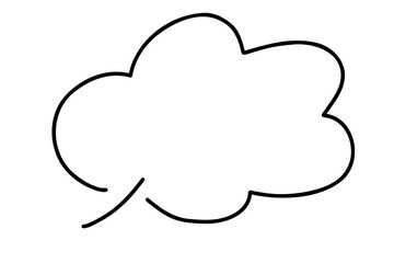 手描きのシンプルなゆるい黒一色の吹き出し