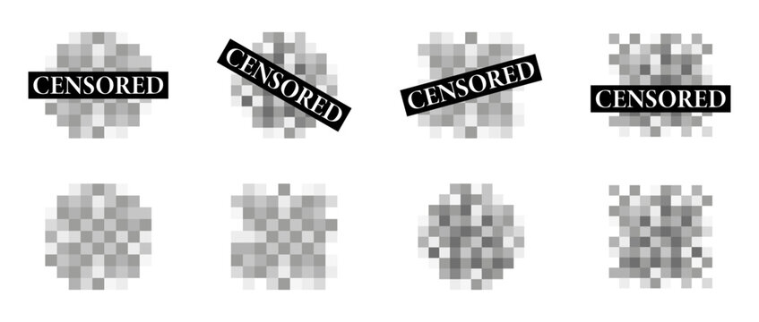 Censorship elements. Censored vector icons. Censored signs collection. Censure bar. EPS 10