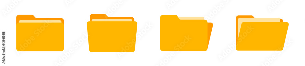 Poster folders icon collection. documents in folders. file folder vector icon set. file folders. eps 10