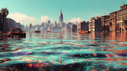 Submerged Cityscape A Vision of Climate Change