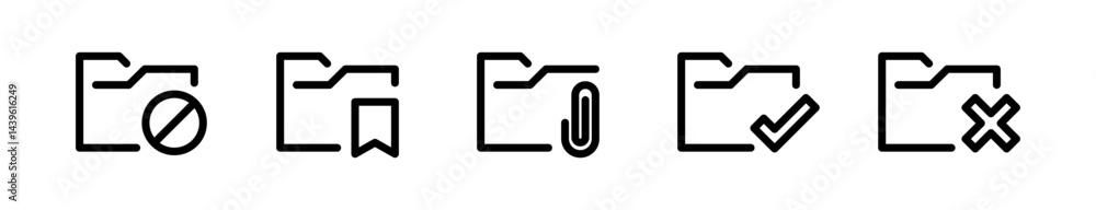 Poster folder vector icon set. file folder icons. document symbols. eps 10