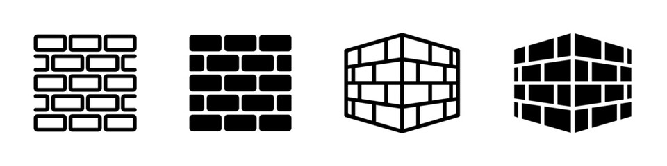 Brick wall vector icon set. Brick structure. brick icons. EPS 10