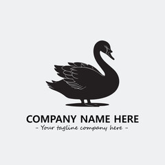 Swan Silhouette Logo Company Design Illustration Vector Graphic Image