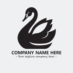 Swan Silhouette Logo Company Design Illustration Vector Graphic Image