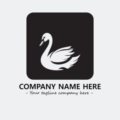 Swan Silhouette Logo Company Design Illustration Vector Graphic Image