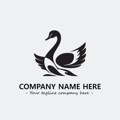 Swan Silhouette Logo Company Design Illustration Vector Graphic Image