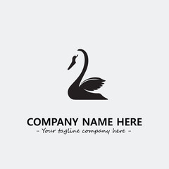 Swan Silhouette Logo Company Design Illustration Vector Graphic Image