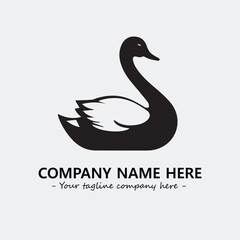 Swan Silhouette Logo Company Design Illustration Vector Graphic Image