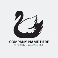 Swan Silhouette Logo Company Design Illustration Vector Graphic Image