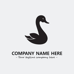 Swan Silhouette Logo Company Design Illustration Vector Graphic Image