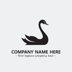 Swan Silhouette Logo Company Design Illustration Vector Graphic Image