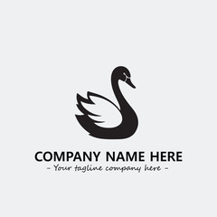 Swan Silhouette Logo Company Design Illustration Vector Graphic Image