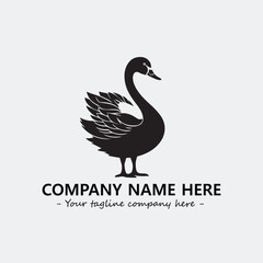 Swan Silhouette Logo Company Design Illustration Vector Graphic Image
