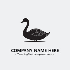 Swan Silhouette Logo Company Design Illustration Vector Graphic Image