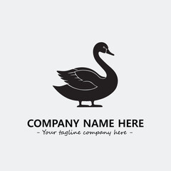 Swan Silhouette Logo Company Design Illustration Vector Graphic Image
