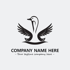 Swan Silhouette Logo Company Design Illustration Vector Graphic Image