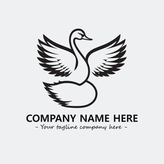 Swan Silhouette Logo Company Design Illustration Vector Graphic Image