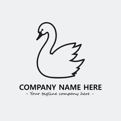 Swan Silhouette Logo Company Design Illustration Vector Graphic Image