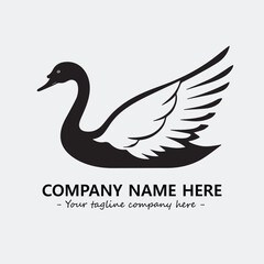Obraz premium Swan Silhouette Logo Company Design Illustration Vector Graphic Image