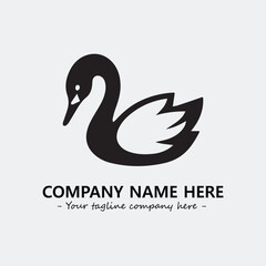Swan Silhouette Logo Company Design Illustration Vector Graphic Image