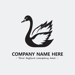 Swan Silhouette Logo Company Design Illustration Vector Graphic Image