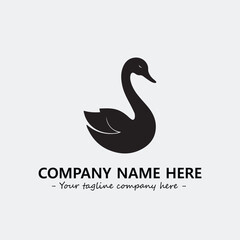 Swan Silhouette Logo Company Design Illustration Vector Graphic Image