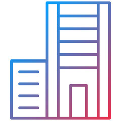 Office Building line icon style