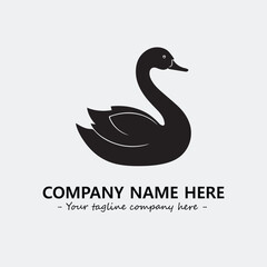 Swan Silhouette Logo Company Design Illustration Vector Graphic Image